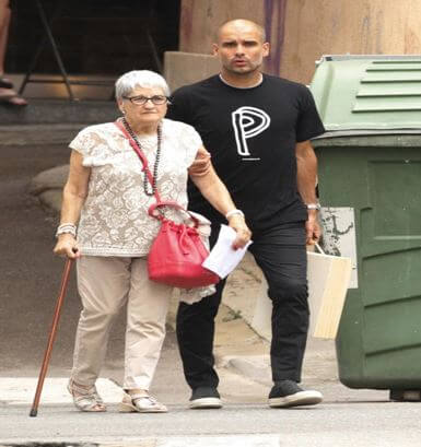 Maria Guardiola's father, Pep Guardiola with his mother Dolors Sala.